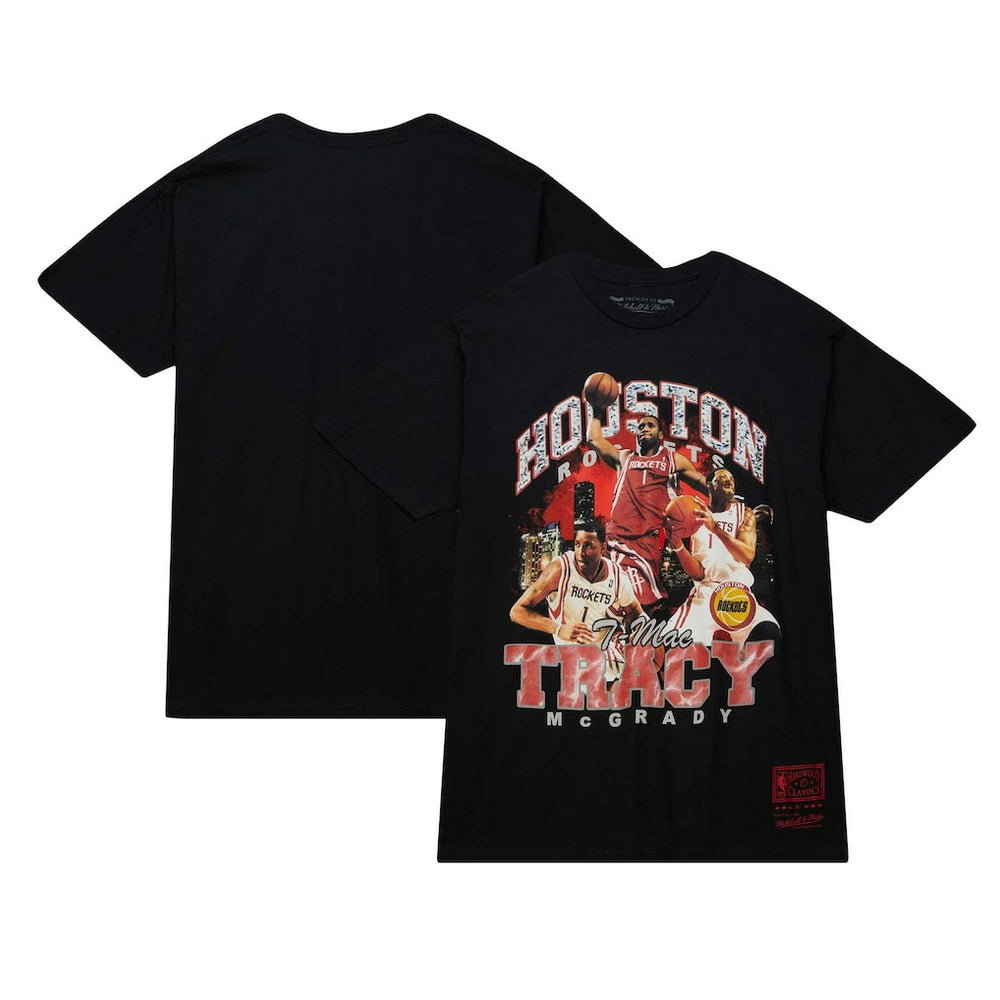 Mitchell & Ness - Tracy McGrady Houston Rockets Hardwood Classics Bling Concert Player T-Shirt - Black