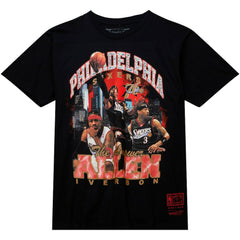 Mitchell & Ness - Allen Iverson Philadelphia 76ers Hardwood Classics Bling Concert Player T-Shirt - Black