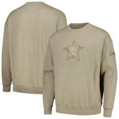 Houston Astros Pro Standard Neutral Drop Shoulder Pullover Sweatshirt On Sale