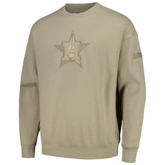 Houston Astros Pro Standard Neutral Drop Shoulder Pullover Sweatshirt On Sale