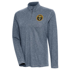 NBA - Denver Nuggets Antigua Women's Confront Quarter-Zip Pullover Top - Heather Navy