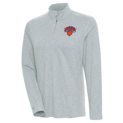 NBA - New York Knicks Antigua Women's Confront Quarter-Zip Pullover Top - Heather Gray