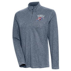 NBA - Oklahoma City Thunder Antigua Women's Confront Quarter-Zip Pullover Top - Heather Navy