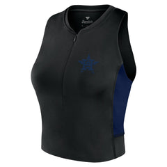 Houston Astros Fanatics Women's Studio Half-Zip Fitted Gym Tank Top On Sale