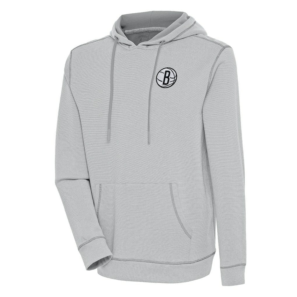 NBA - Brooklyn Nets Antigua Axe Bunker Tri-Blend Pullover Hoodie - Gray