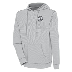 NBA - Brooklyn Nets Antigua Axe Bunker Tri-Blend Pullover Hoodie - Gray