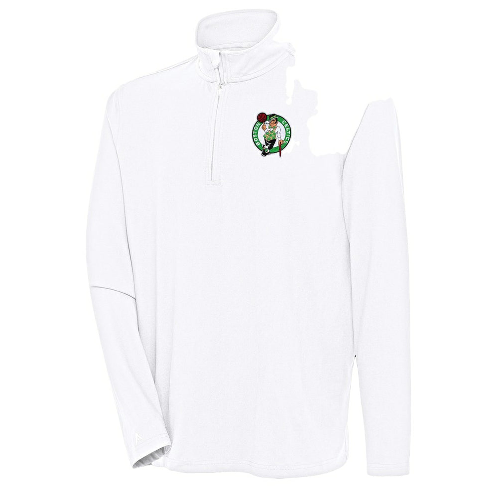 NBA - Boston Celtics Antigua Hunk Quarter-Zip Pullover Top - White
