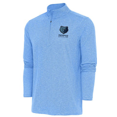 NBA - Memphis Grizzlies Antigua Hunk Quarter-Zip Pullover Top - Heather Powder Blue