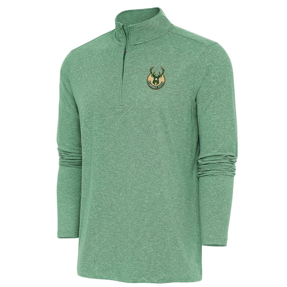 NBA - Milwaukee Bucks Antigua Hunk Quarter-Zip Pullover Top - Hunter Green