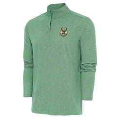 NBA - Milwaukee Bucks Antigua Hunk Quarter-Zip Pullover Top - Hunter Green