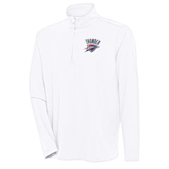 NBA - Oklahoma City Thunder Antigua Hunk Quarter-Zip Pullover Top - White