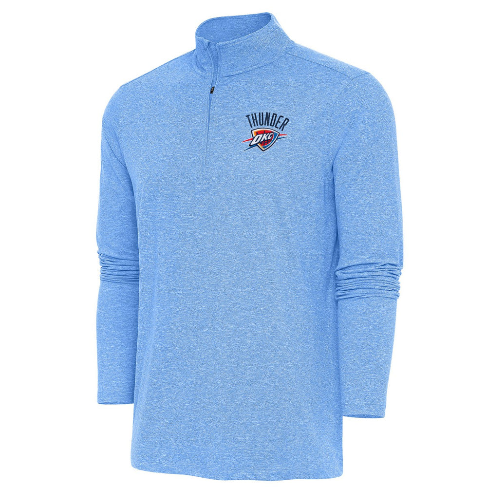 NBA - Oklahoma City Thunder Antigua Hunk Quarter-Zip Pullover Top - Heather Powder Blue