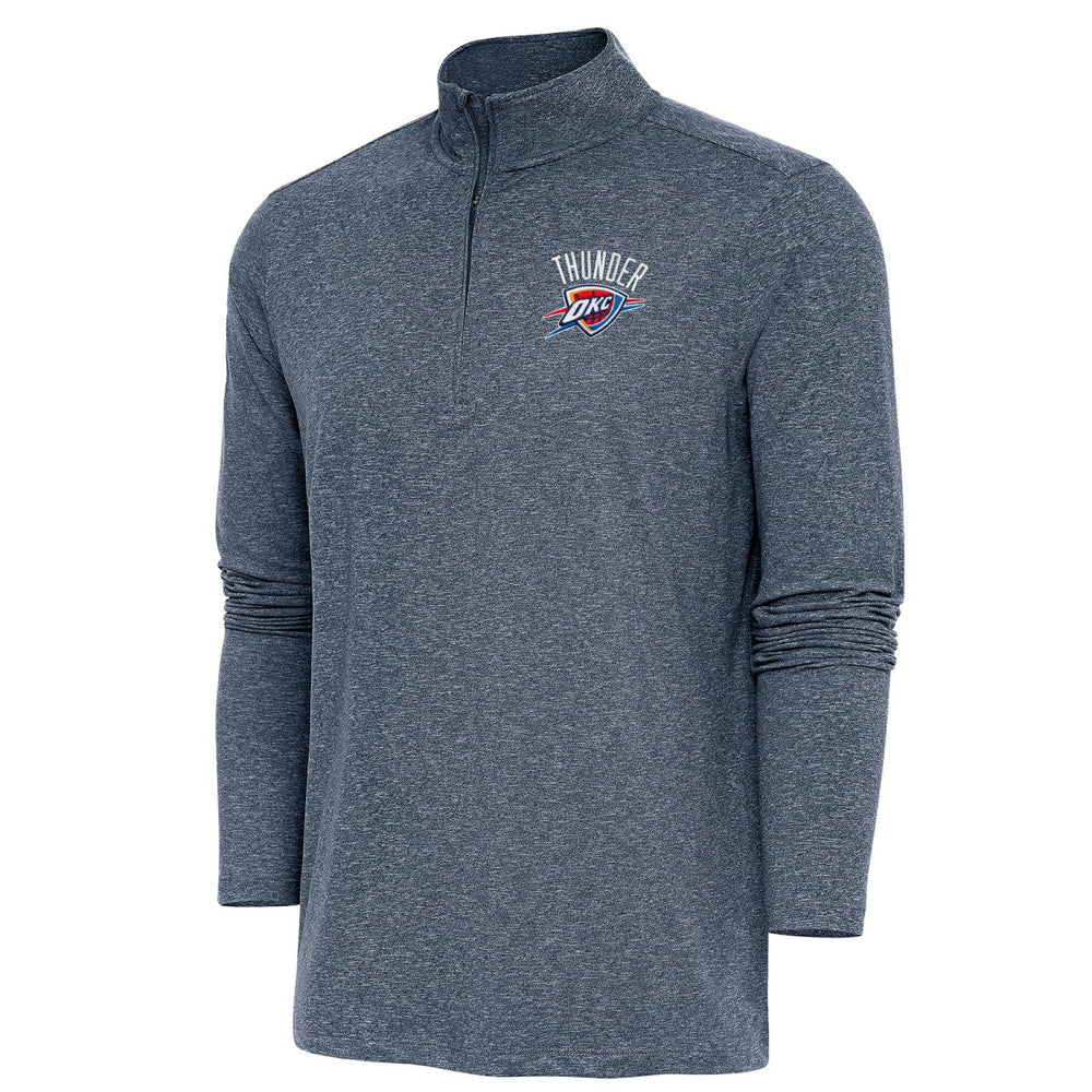 NBA - Oklahoma City Thunder Antigua Hunk Quarter-Zip Pullover Top - Heather Navy