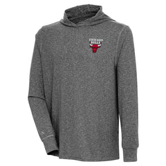 NBA - Chicago Bulls Antigua Saga Long Sleeve Hoodie T-Shirt - Heather Black