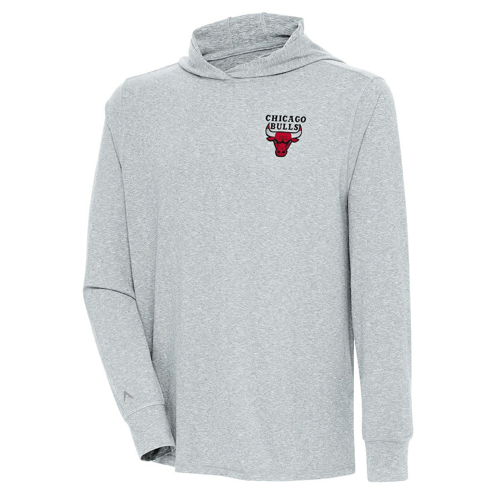 NBA - Chicago Bulls Antigua Saga Long Sleeve Hoodie T-Shirt - Heather Gray