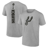 NBA - Victor Wembanyama San Antonio Spurs Playmaker Name & Number T-Shirt - Heather Gray
