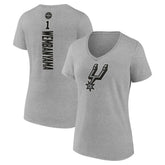 NBA - Victor Wembanyama San Antonio Spurs Women's Playmaker Name & Number V-Neck T-Shirt - Gray