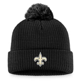 New Orleans Saints Women's Logo Cuffed Knit Hat with Pom Black - Fanatics