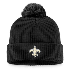 New Orleans Saints Women's Logo Cuffed Knit Hat with Pom Black - Fanatics