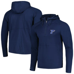 St. Louis Blues - Antigua Spikes Raglan Quarter-Zip Hoodie Heather Navy