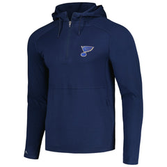 St. Louis Blues - Antigua Spikes Raglan Quarter-Zip Hoodie Heather Navy
