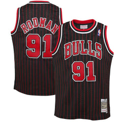 Mitchell & Ness - Dennis Rodman Chicago Bulls Youth 1995/96 Hardwood Classics Swingman Jersey - Black