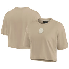 Fanatics - Portland Trail Blazers Women's Elements Super Soft Boxy Cropped T-Shirt - Khaki