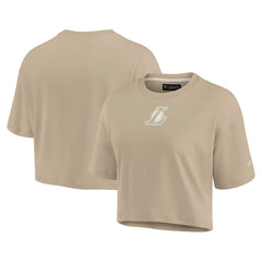 Fanatics - Los Angeles Lakers Women's Elements Super Soft Boxy Cropped T-Shirt - Khaki