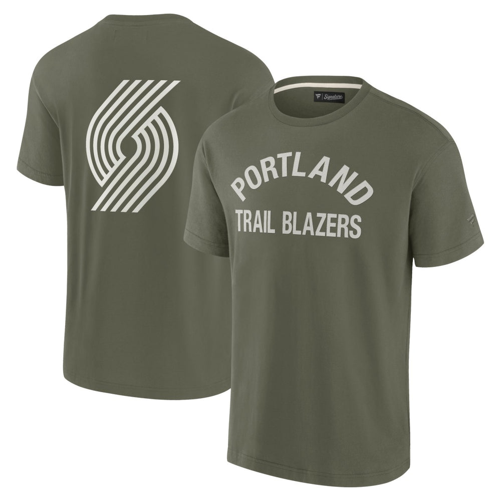 Fanatics - Portland Trail Blazers Unisex Elements Super Soft Short Sleeve T-Shirt - Olive