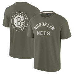 Fanatics - Brooklyn Nets Unisex Elements Super Soft Short Sleeve T-Shirt - Olive
