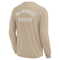 Fanatics - Milwaukee Bucks Unisex Elements Super Soft Long Sleeve T-Shirt - Khaki