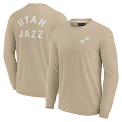 Fanatics - Utah Jazz Unisex Elements Super Soft Long Sleeve T-Shirt - Khaki