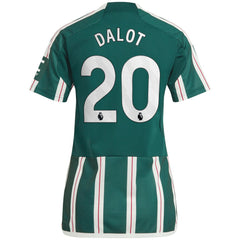 Adidas Diogo Dalot Manchester United Women's 2023/24 Away Replica Player Jerseys - Green