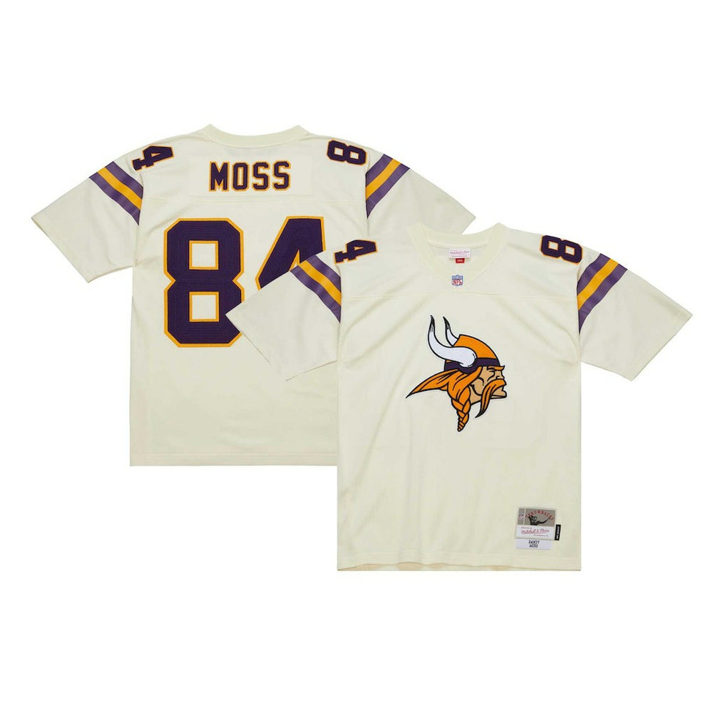 Randy Moss Minnesota Vikings Chainstitch Legacy Jersey Cream - Mitchell & Ness