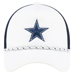 Dallas Cowboys New Era Court Sport Foam Front A-Frame 9FORTY Adjustable Trucker Hat White/Navy - NFL