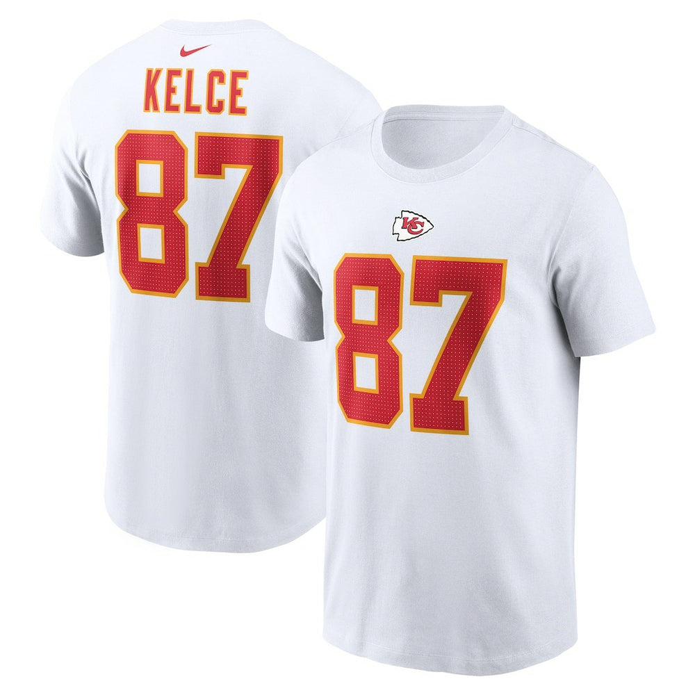 Travis Kelce Kansas City Chiefs Player Name & Number T-Shirt White - Nike