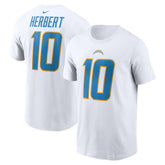 Justin Herbert Los Angeles Chargers Player Name & Number T-Shirt White - Nike