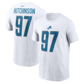 Aidan Hutchinson Detroit Lions Player Name & Number T-Shirt White - Nike