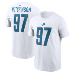 Aidan Hutchinson Detroit Lions Player Name & Number T-Shirt White - Nike