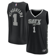 Fanatics - Victor Wembanyama San Antonio Spurs Fast Break Player Jersey - Statement Edition - Black