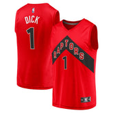 Fanatics - Gradey Dick Toronto Raptors Youth Fast Break Player Jersey - Icon Edition - Red