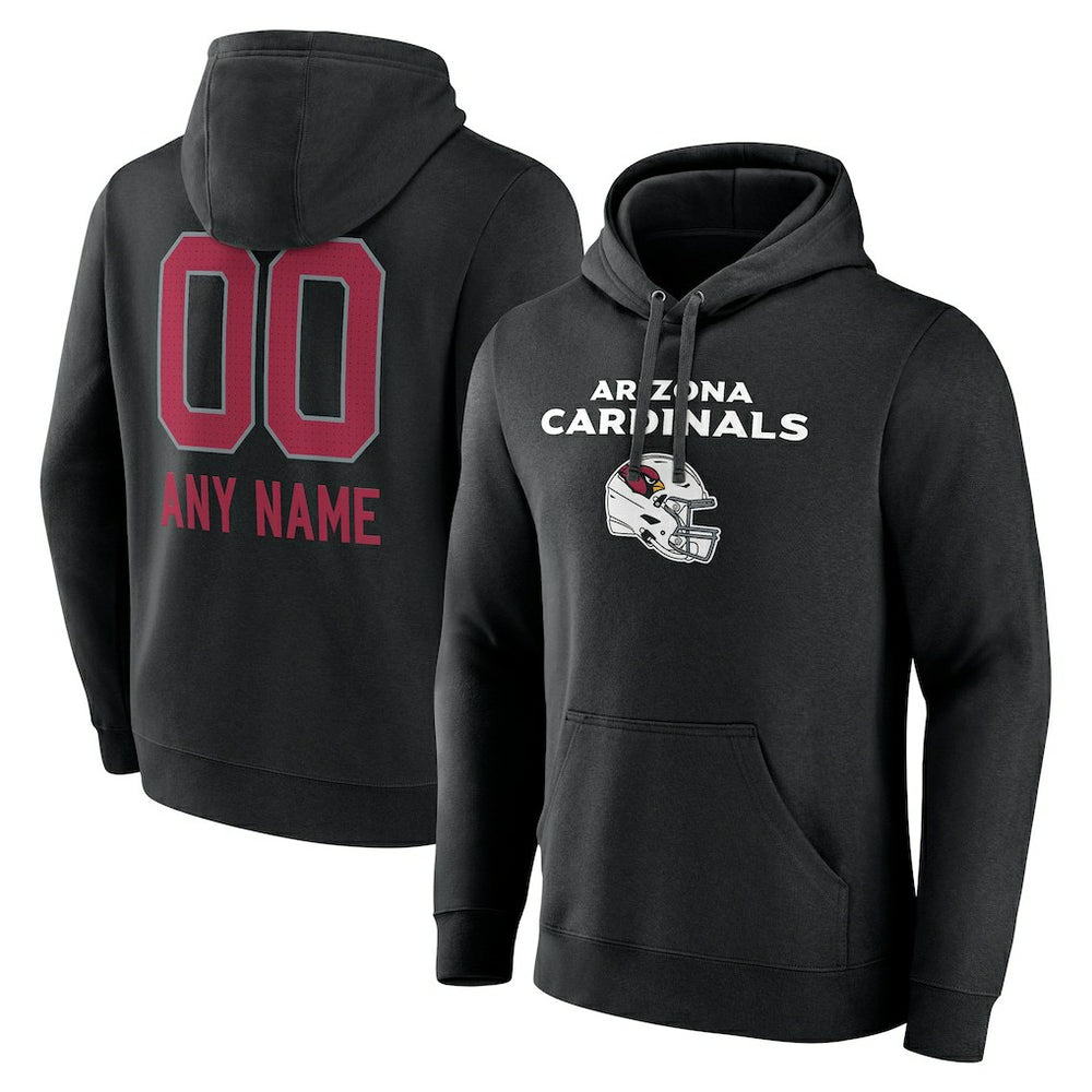 Arizona Cardinals Personalized Name & Number Team Wordmark Pullover Hoodie Black - NFL
