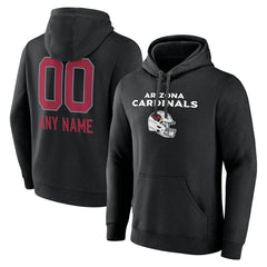 Arizona Cardinals Personalized Name & Number Team Wordmark Pullover Hoodie Black - NFL