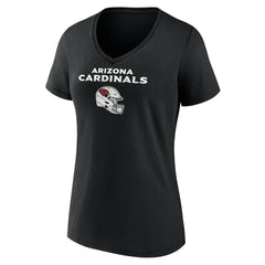 Arizona Cardinals Women's Personalized Name & Number Team Wordmark V-Neck T-Shirt Black - NFL