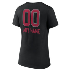 Arizona Cardinals Women's Personalized Name & Number Team Wordmark V-Neck T-Shirt Black - NFL