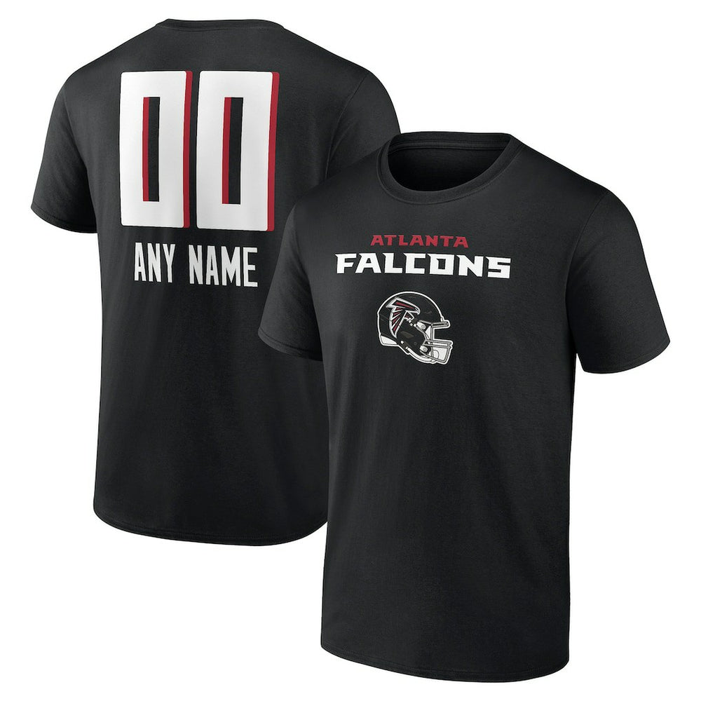 Atlanta Falcons Personalized Name & Number Team Wordmark T-Shirt Black - NFL