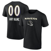 Baltimore Ravens Personalized Name & Number Team Wordmark T-Shirt Black - NFL