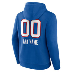 Buffalo Bills Personalized Name & Number Team Wordmark Pullover Hoodie Royal - NFL
