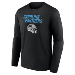 Carolina Panthers Personalized Name & Number Team Wordmark Long Sleeve T-Shirt Black - NFL