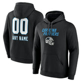Carolina Panthers Personalized Name & Number Team Wordmark Pullover Hoodie Black - NFL